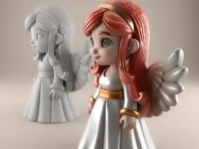 Charming Angel Figure Cute 3D STL File for Decor 3D print model