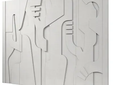 Decorativ panel wave 33 3D model