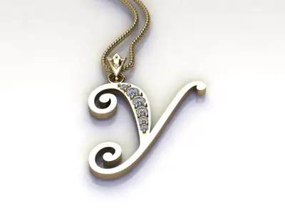 Letter Y Pendant New Design Cad 3D print model