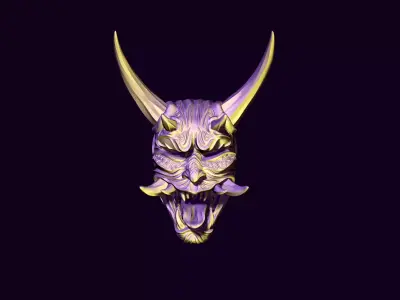Samurai hannya mask 3D print model