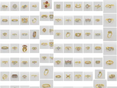 400 FILES Women Ring Womens Rings DIAMONDS Models STL 3DM  3D print model