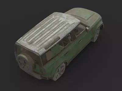 Abandoned Car - Land Rover Defender Low-poly 3D model