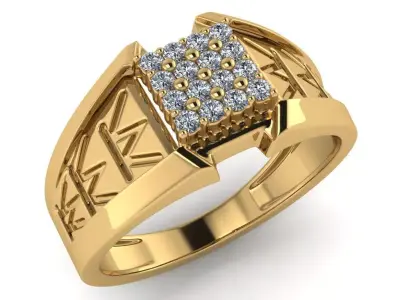 light weight gold diamond rings-C111116SKCH2025998-wt-5-10 3D print model