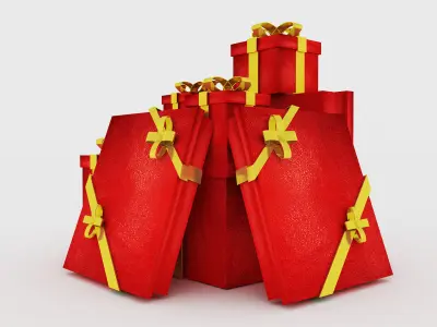 Christmas Gift boxes  f4c 3D model