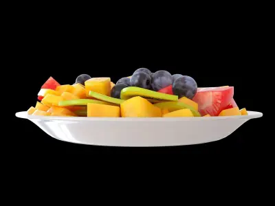fruits dish 3D model