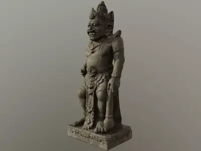 Balinese Temple Guardian Statue 2 3D model