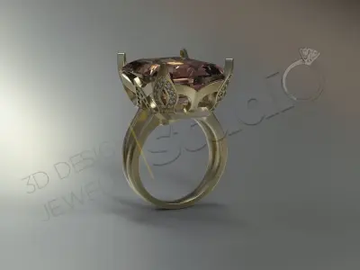 Luxury fashion diamond ring 3d model 3D print model
