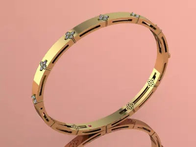 Brand Bracelet Jewelry Ring Gold 3D print model