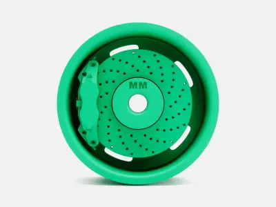 15x7 GM Rallye Wheel and Brake 3D print model