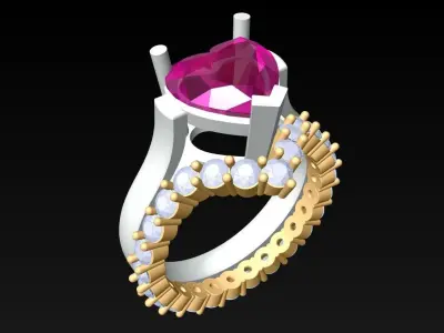 Heart Ring - Womens Rings - N182009 3D print model