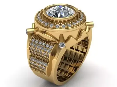 luxury mens ring 3D print model