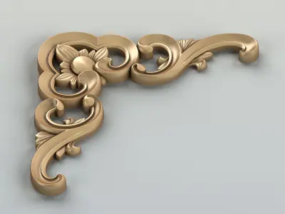 Carved decor corner 014 3D model