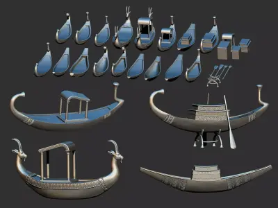 Ancient Egyptian Boats Ships 3d printable models collection 3D print model