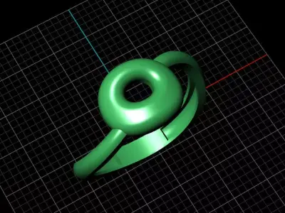 O alphabet bypass shell hallow ring 3D print model