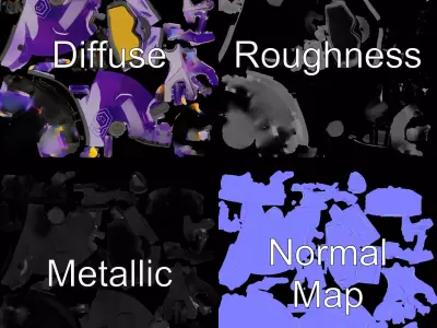 Vibrant Purple Helmet model pack Low-poly 3D model