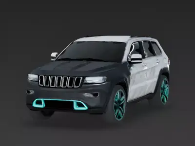 Exotic Marble and Carbon Jeep SUV 3D Model Low-poly 3D model