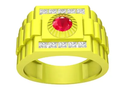 Luxury Square Diamond Ring 3D Jewelry Model 4279 3D print model