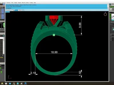 Luxury Geometric Red Stone Ring for Men  3800 3D print model