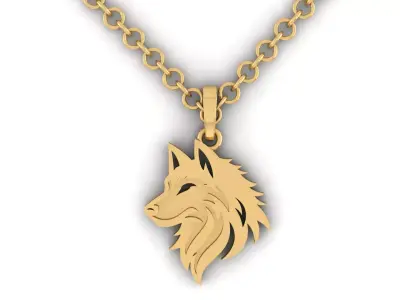 Wolf Pendant 3D print model