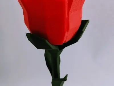 Low poly rose origami Free 3D print model