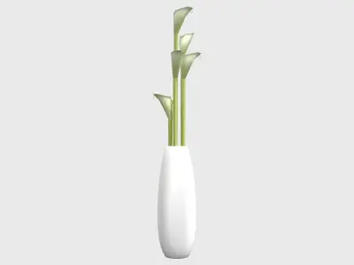 Decorative Vase With Lillies Low-poly 3D model