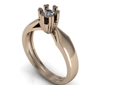 solitair ring 3D print model