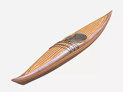 Guillemot kayak V2 Low-poly 3D model