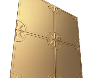 Carved Tile 02 Low-poly 3D model