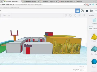 De shool Low-poly 3D model