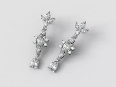 Bride Gemstones Earrings 3D print model