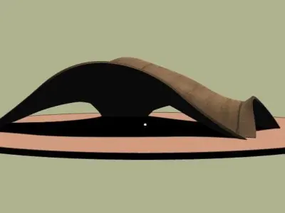 BUGA WOOD PAVILLION Low-poly 3D model