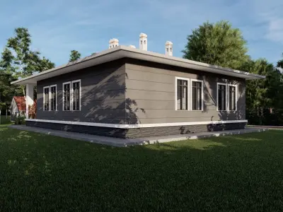 Tip2 House Plans Architectural Drawings Modern House Plans 3D model