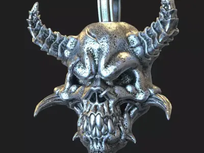 Demon  pendant jewelry skull vol1 3D print model