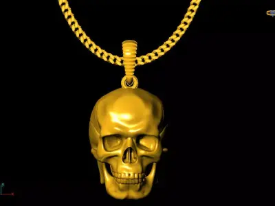 skull pendant charms - one inch pendant 3D print model