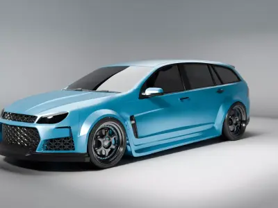 Widebody Wagon  High Poly Concept Car 3D Model 3D model