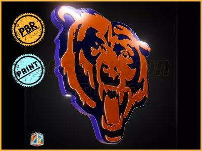 Chicago Bears logo - Cinematic - 3D print 3D model