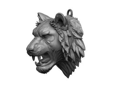 tiger head 3D print model 2
