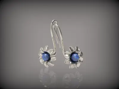 EARRINGS WITH PEARL N - 237 3D print model