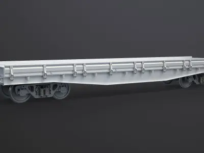 Flat Wagon High-Poly 3D model