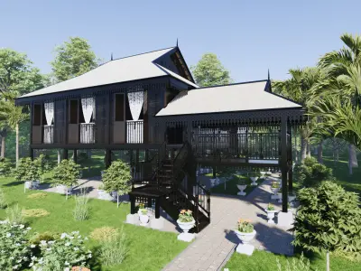 Johor Traditional House of Malaysia 3D model