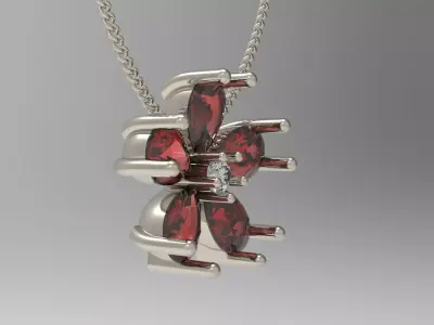 Ruby Petal Pendant 3D print model