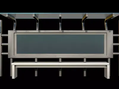 Game Ready Bus Stop 10 Low-poly 3D model