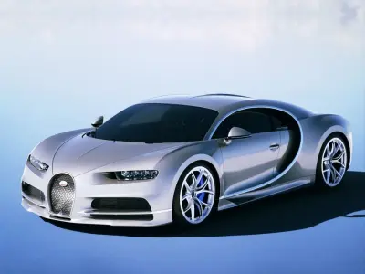 Bugatti Chiron 2016  Low-poly 3D model
