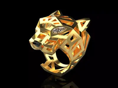 jewelry ring with stones 3D print model
