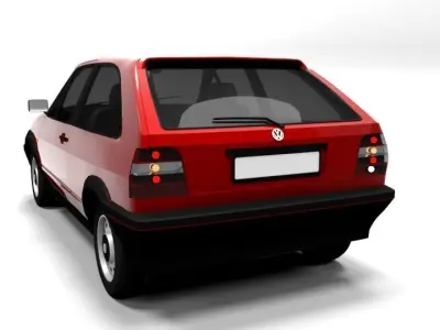 VW POLO FACELIFT 1990 Low-poly 3D model