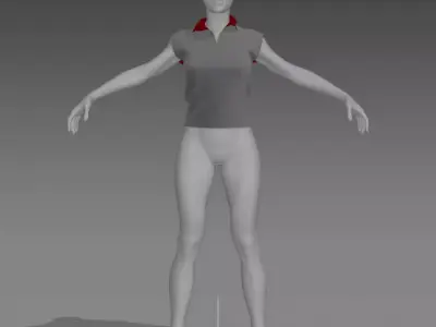 Clothes for Marvelous Designer Muscle Shirt Sport Woman 3D model