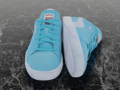 PUMA 3D SHOES - TURQUOISE - SUEDE Low-poly 3D model