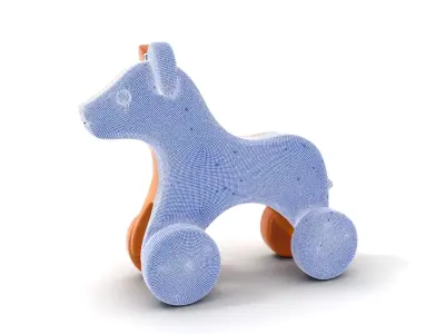 Wooden Toy Animal Model Pack with Rolling Feature Low-poly 3D model