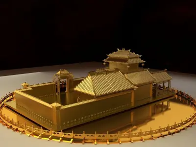 Chinese ancient house  3D model 29