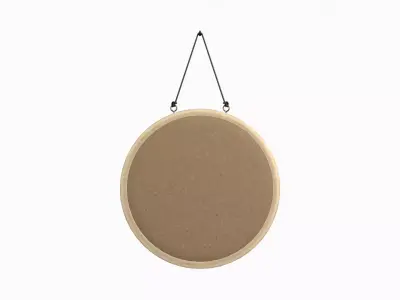 Display Sign - Circular Wooden Wall Message Board Low-poly 3D model